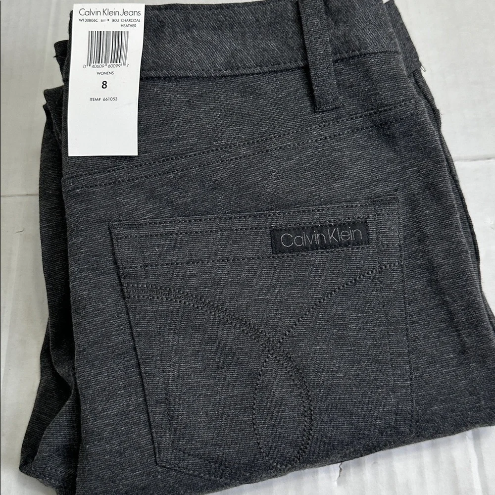 Calvin Klein Knit Jegging Stretch Pants Gray Woman’s 8‎ Pant Work Office NWT